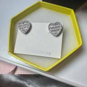 Sparkling Silver Heart Brooch